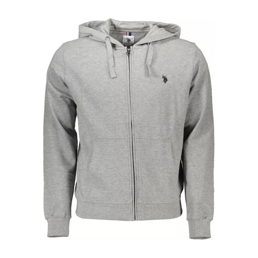 U.S. POLO ASSN. Elegant Gray Cotton Hooded Zip Sweater elegant-gray-cotton-hooded-zip-sweater