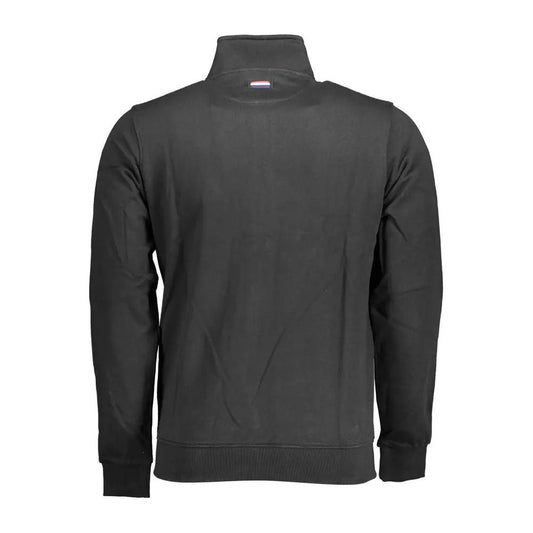U.S. POLO ASSN. | Sleek Black Cotton Zip Sweater| McRichard Designer Brands   