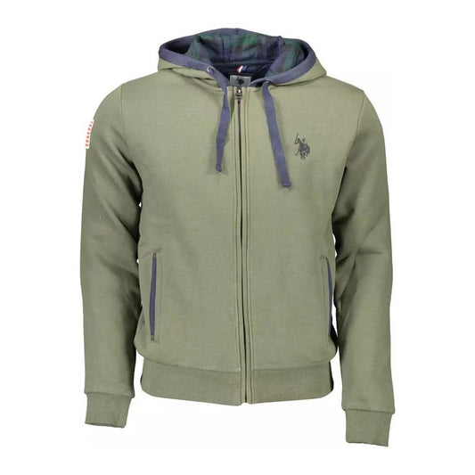 U.S. POLO ASSN. Chic Green Hooded Zip Sweatshirt with Embroidery chic-green-hooded-zip-sweatshirt-with-embroidery