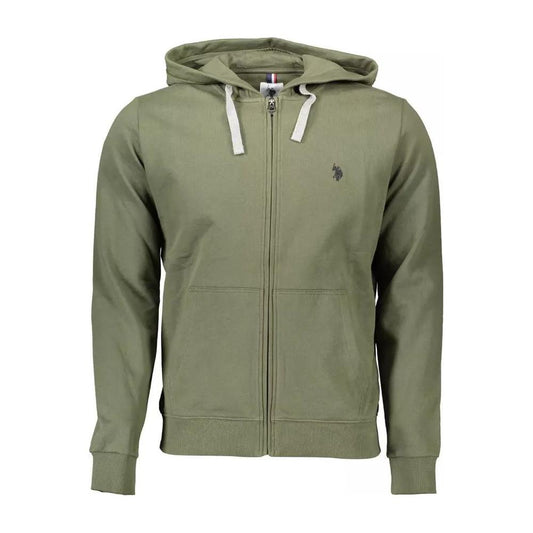 U.S. POLO ASSN. Chic Green Hooded Zip-Up Cotton Sweatshirt chic-green-hooded-zip-up-cotton-sweatshirt