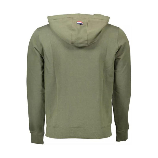 U.S. POLO ASSN. | Chic Green Hooded Zip-Up Cotton Sweatshirt| McRichard Designer Brands   