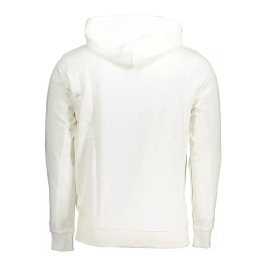White Contrast Logo Hooded Sweater