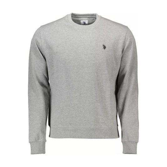 U.S. POLO ASSN. Classic Gray Cotton Sweatshirt with Embroidered Logo classic-gray-cotton-sweatshirt-with-embroidered-logo