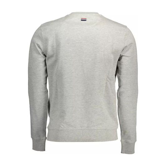 U.S. POLO ASSN. | Elegant Grаy Round Neck Sweater with Embroidery| McRichard Designer Brands   