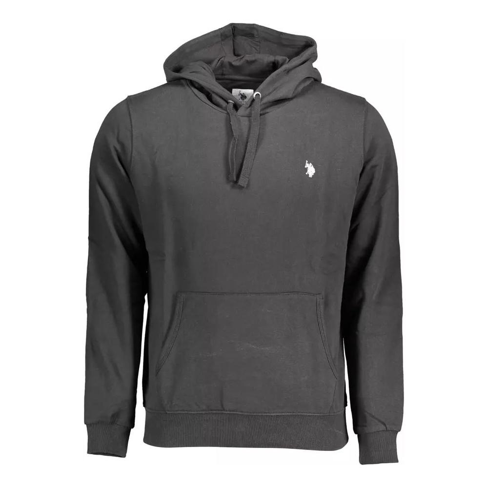 U.S. POLO ASSN. Chic Black Cotton Hoodie with Embroidered Logo chic-black-cotton-hoodie-with-embroidered-logo