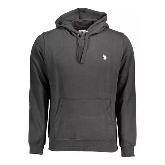 U.S. POLO ASSN. | Chic Black Cotton Hoodie with Embroidered Logo| McRichard Designer Brands   