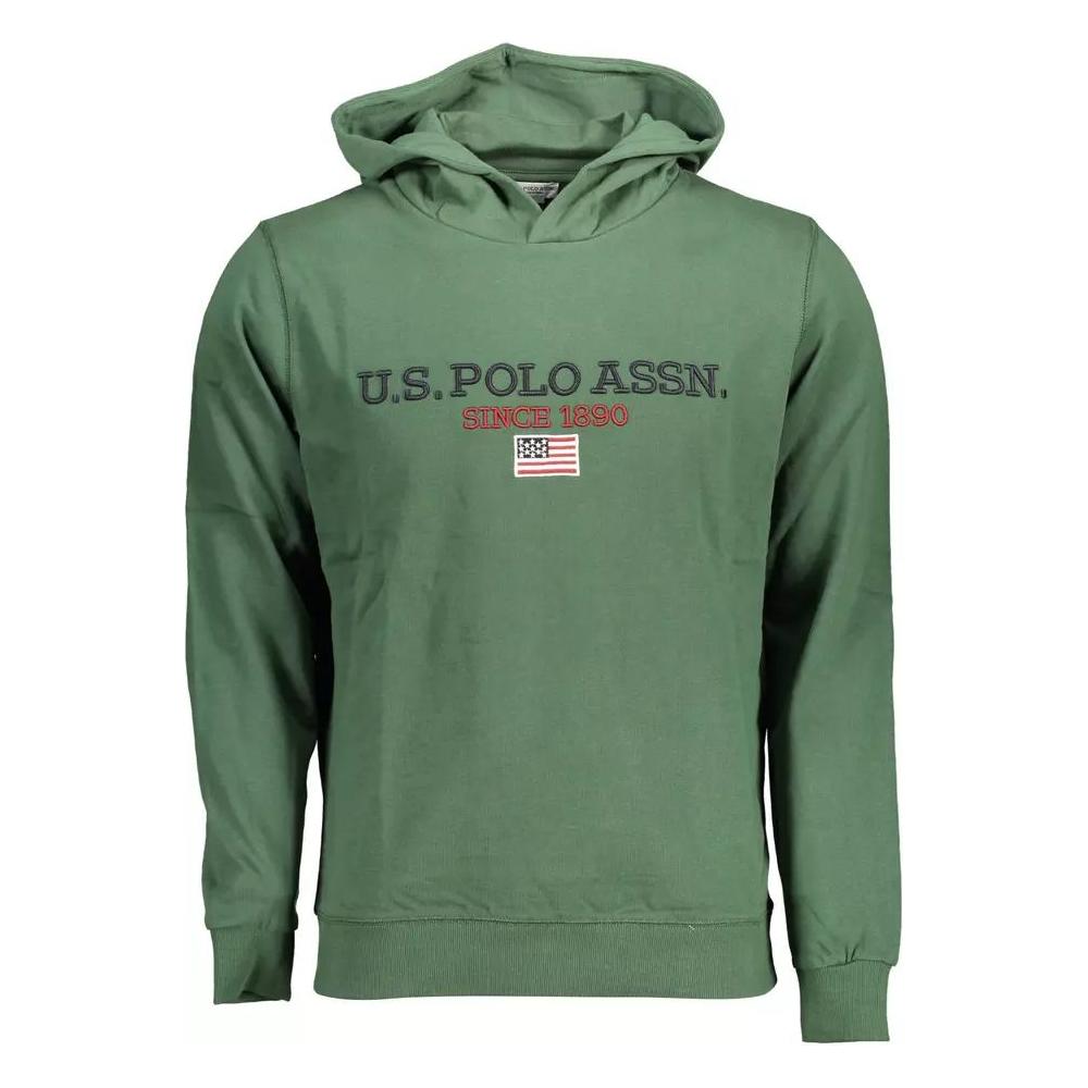 U.S. POLO ASSN. Green Cotton Hoodie with Contrasting Logo green-cotton-hoodie-with-contrasting-logo