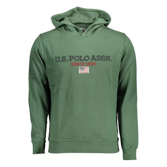 U.S. POLO ASSN. Green Cotton Hoodie with Contrasting Logo green-cotton-hoodie-with-contrasting-logo