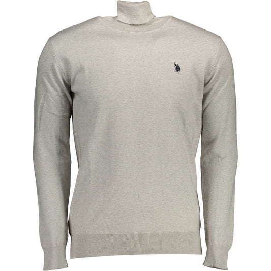 U.S. POLO ASSN. | Elegant Gray Turtleneck Cashmere Blend Sweater| McRichard Designer Brands   
