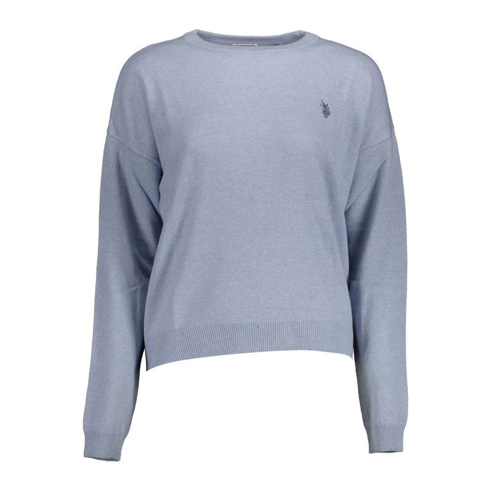 Elegant Light Blue Embroidered Sweater