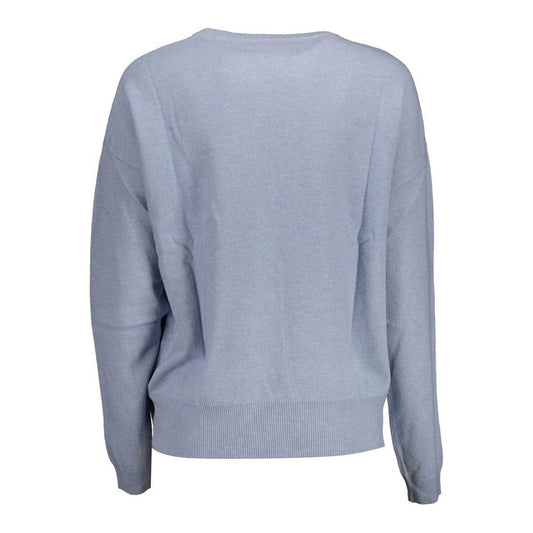 Elegant Light Blue Embroidered Sweater
