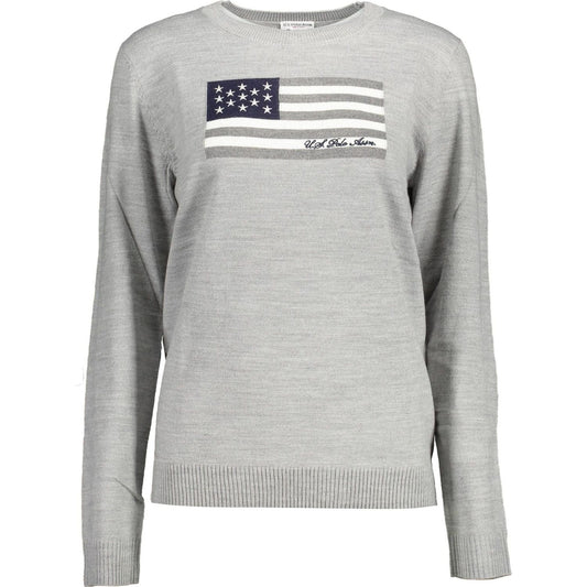 U.S. POLO ASSN. Chic Gray Crew Neck Embroidered Sweater chic-gray-crew-neck-embroidered-sweater