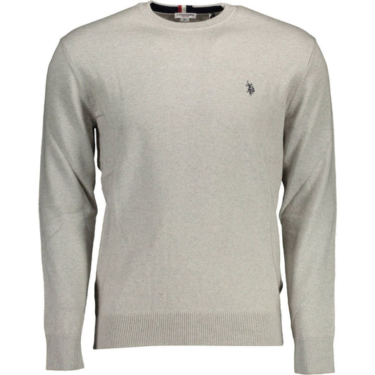 U.S. POLO ASSN. Elegant Gray Cotton-Cashmere Men's Sweater elegant-gray-cotton-cashmere-mens-sweater