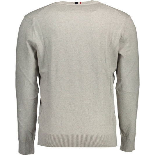 U.S. POLO ASSN. | Elegant Gray Cotton-Cashmere Men's Sweater| McRichard Designer Brands   