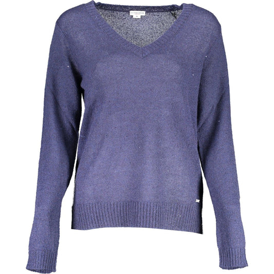 U.S. POLO ASSN. Chic V-Neck Logo Sweater in Blue chic-v-neck-logo-sweater-in-blue