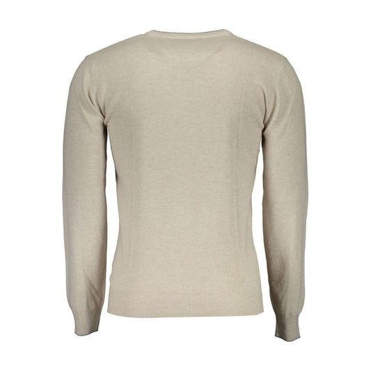 Beige Slim Wool-Cashmere Blend Sweater