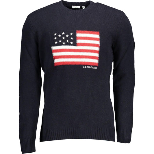 U.S. POLO ASSN. Chic Blue Wool Blend Round Neck Sweater chic-blue-wool-blend-round-neck-sweater