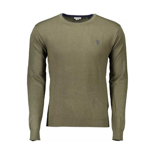 U.S. POLO ASSN. | Elegant Green Sweater with Embroidered Logo| McRichard Designer Brands   