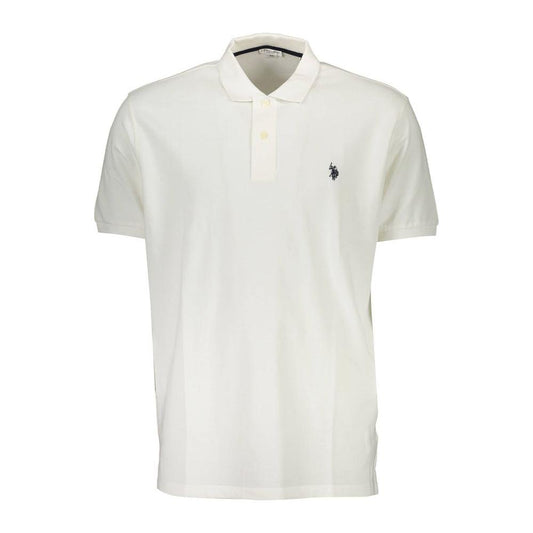 Chic White Embroidered Polo for Men