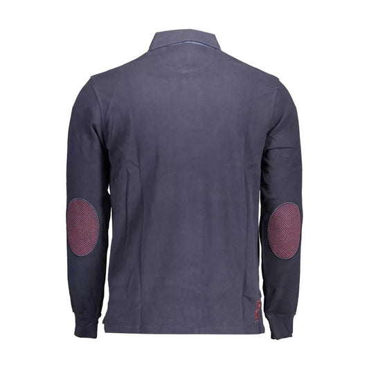 U.S. POLO ASSN. | Classic Long-Sleeved Blue Polo with Elbow Patches| McRichard Designer Brands   