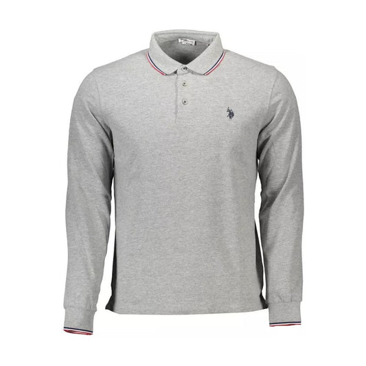Elegant Long-Sleeve Polo with Contrast Details