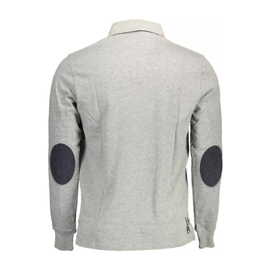 U.S. POLO ASSN. | Chic Gray Long-Sleeve Polo with Elbow Patches| McRichard Designer Brands   