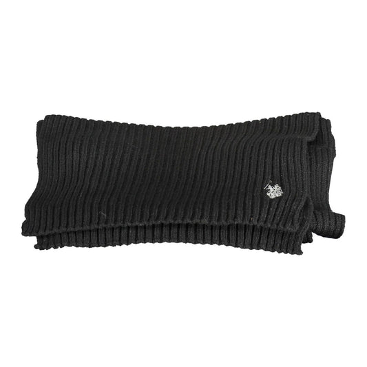 U.S. POLO ASSN. Elegant Wool-Cashmere Blend Black Scarf elegant-wool-cashmere-blend-black-scarf