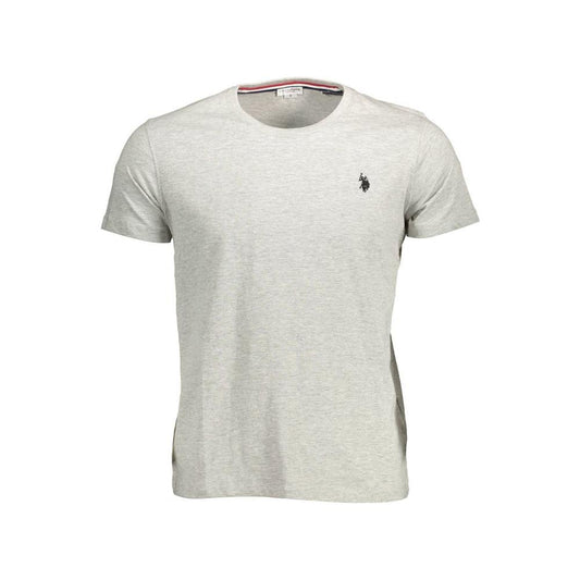Essential Gray Embroidered Logo Tee