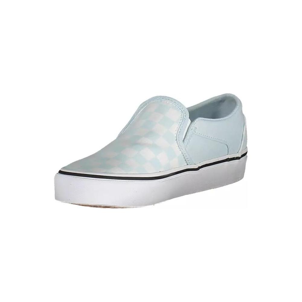 Vans Chic Light Blue Sporty Sneakers with Logo Accent chic-light-blue-sporty-sneakers-with-logo-accent