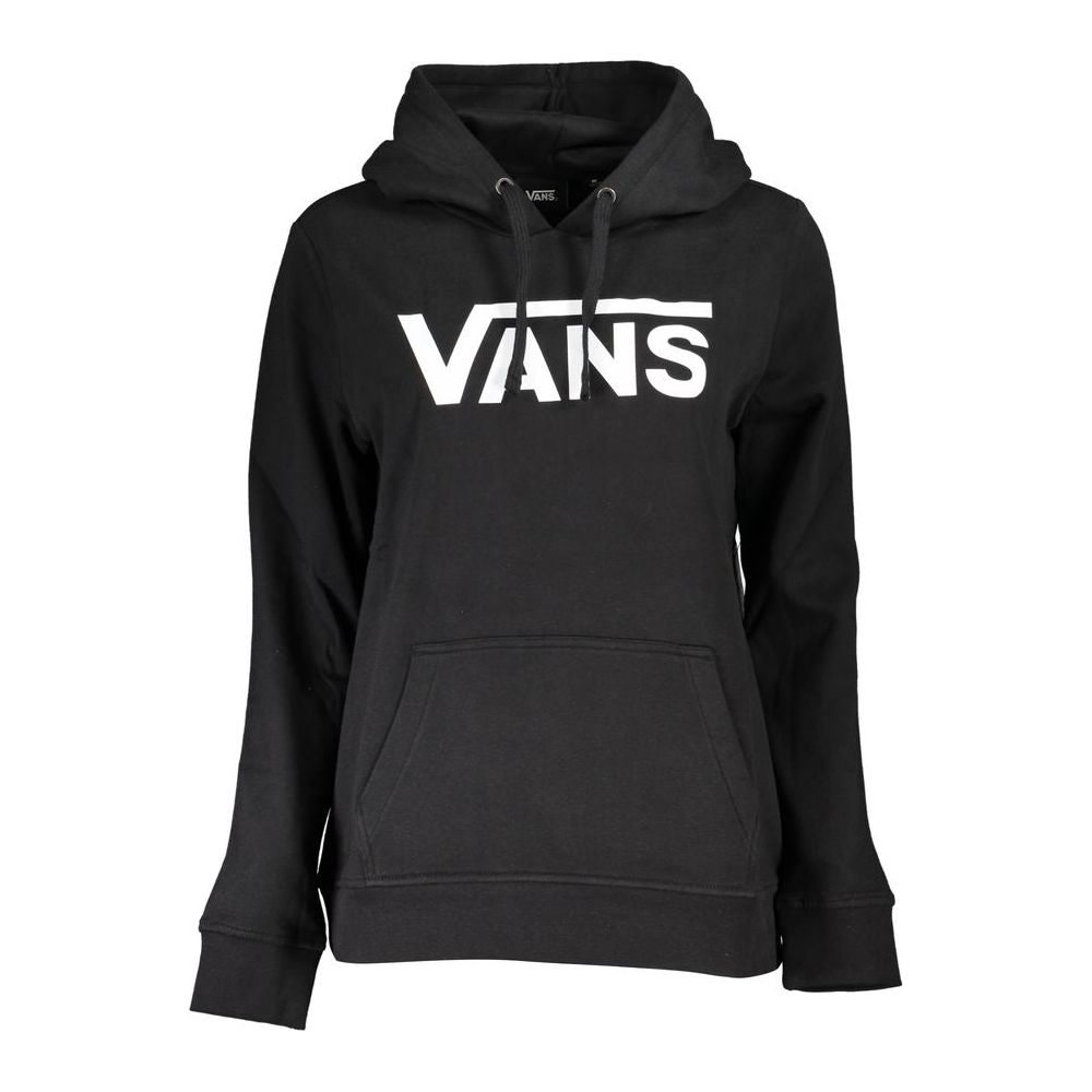 Vans Sleek Black Hooded Fleece Sweatshirt with Logo sleek-black-hooded-fleece-sweatshirt-with-logo