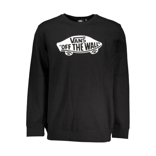 Vans | Sleek Black Cotton Sweatshirt with Logo Print| McRichard Designer Brands   
