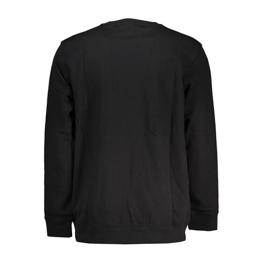 Sleek Black Cotton Sweatshirt with Logo Print