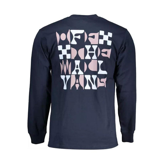 Vans Blue Round Neck Long Sleeve Tee with Print blue-round-neck-long-sleeve-tee-with-print