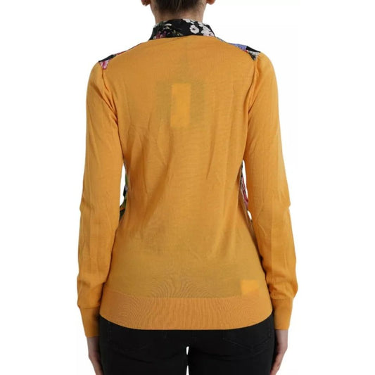 Multicolor Patchwork Cashmere Henley Sweater