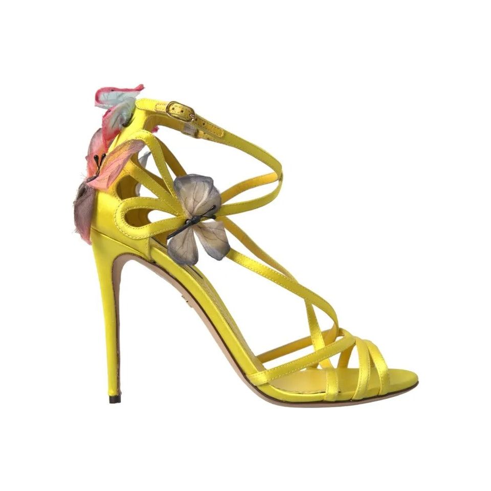 Yellow Butterfly Applique Sandals Shoes