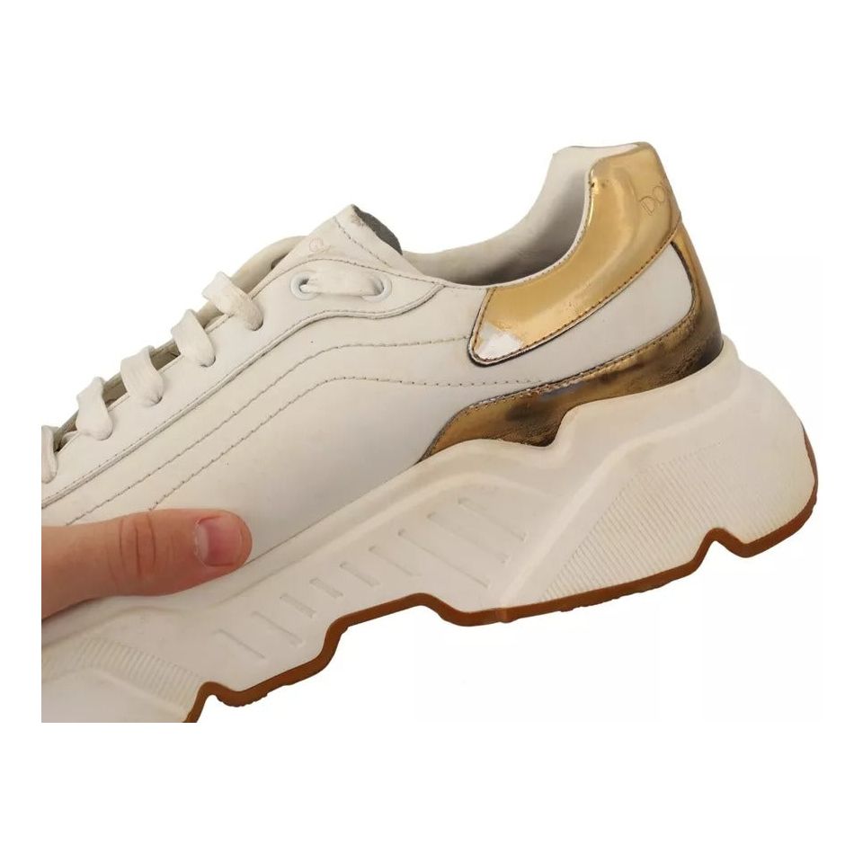 White Gold Leather Sport DAYMASTER Sneakers Shoes
