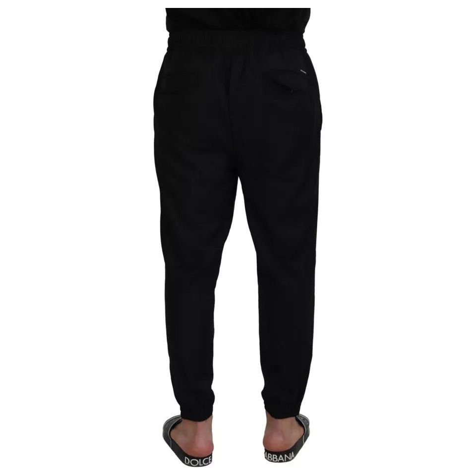 Black Jogger Jogging Wool Pants