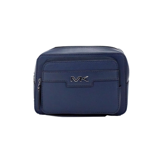Michael Kors | Cooper Small Navy Blue Smooth Leather Double Zip Belt Bag| McRichard Designer Brands   