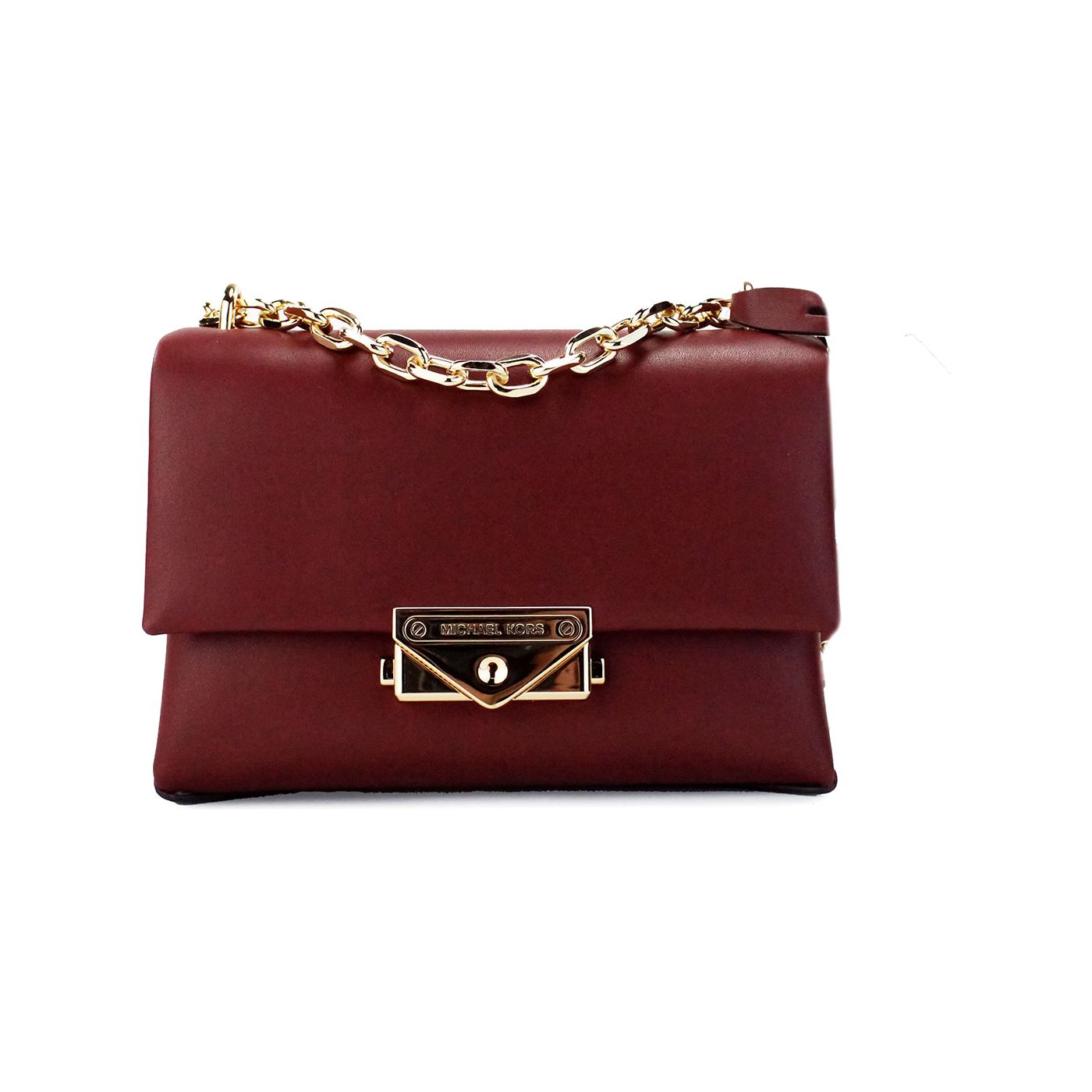 Michael Kors | Cece Small Dark Cherry Vegan Leather Convertible Flap Crossbody Bag| McRichard Designer Brands   
