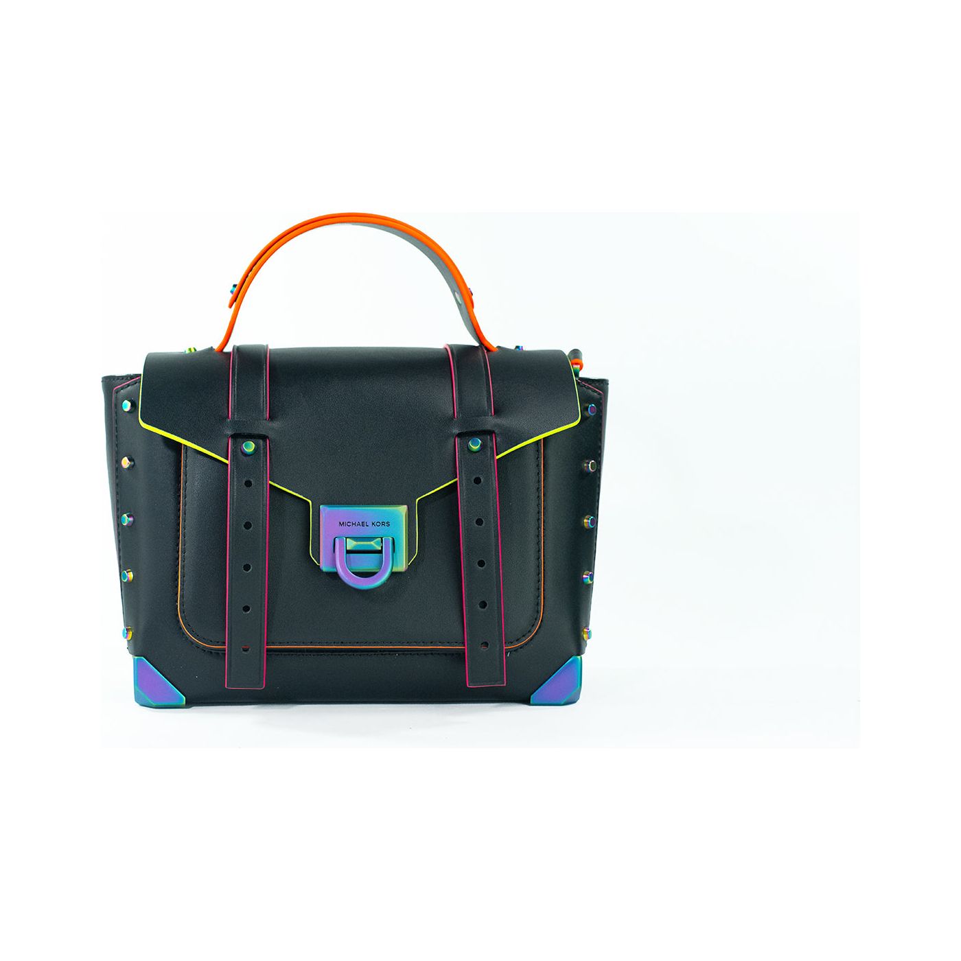 Michael Kors Manhattan Medium Black Leather Top Handle Satchel Bag Purse manhattan-medium-black-leather-top-handle-satchel-bag-purse