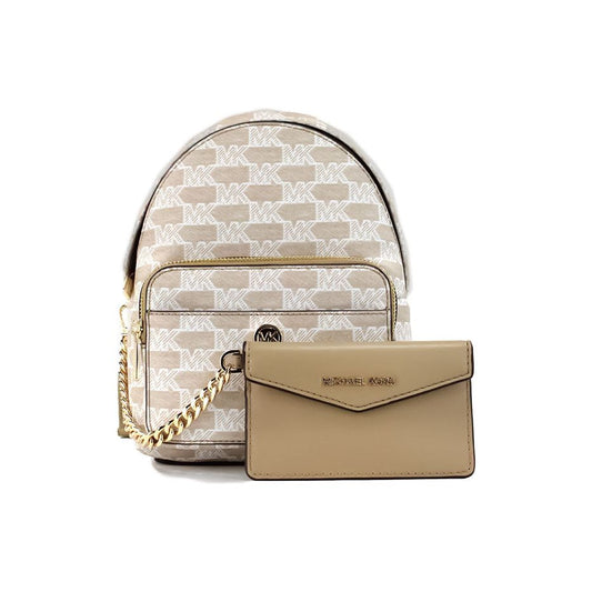 Michael Kors | Maisie Mini Camel Signature Canvas 2-n-1 Card Case Backpack Bag| McRichard Designer Brands   