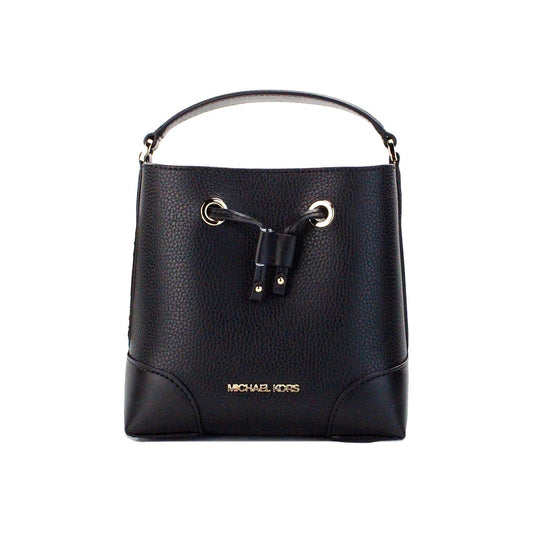 Michael Kors | Mercer Small Black Pebbled Leather Bucket Crossbody Bag Purse| McRichard Designer Brands   