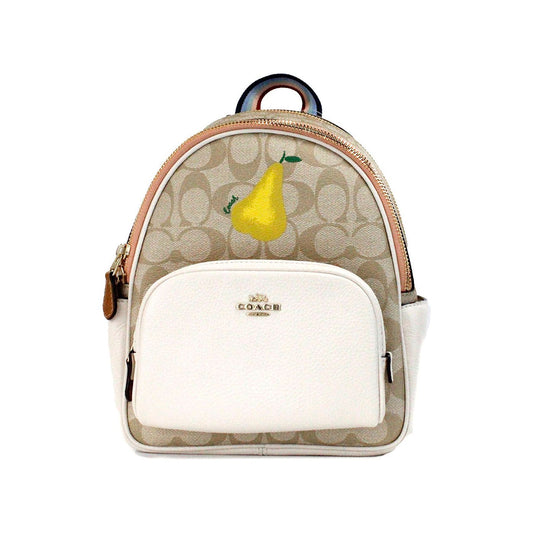 COACH Mini Court Signature Pear Motif Shoulder Backpack Bookbag Bag Chalk Taffy mini-court-signature-pear-motif-shoulder-backpack-bookbag-bag-chalk-taffy