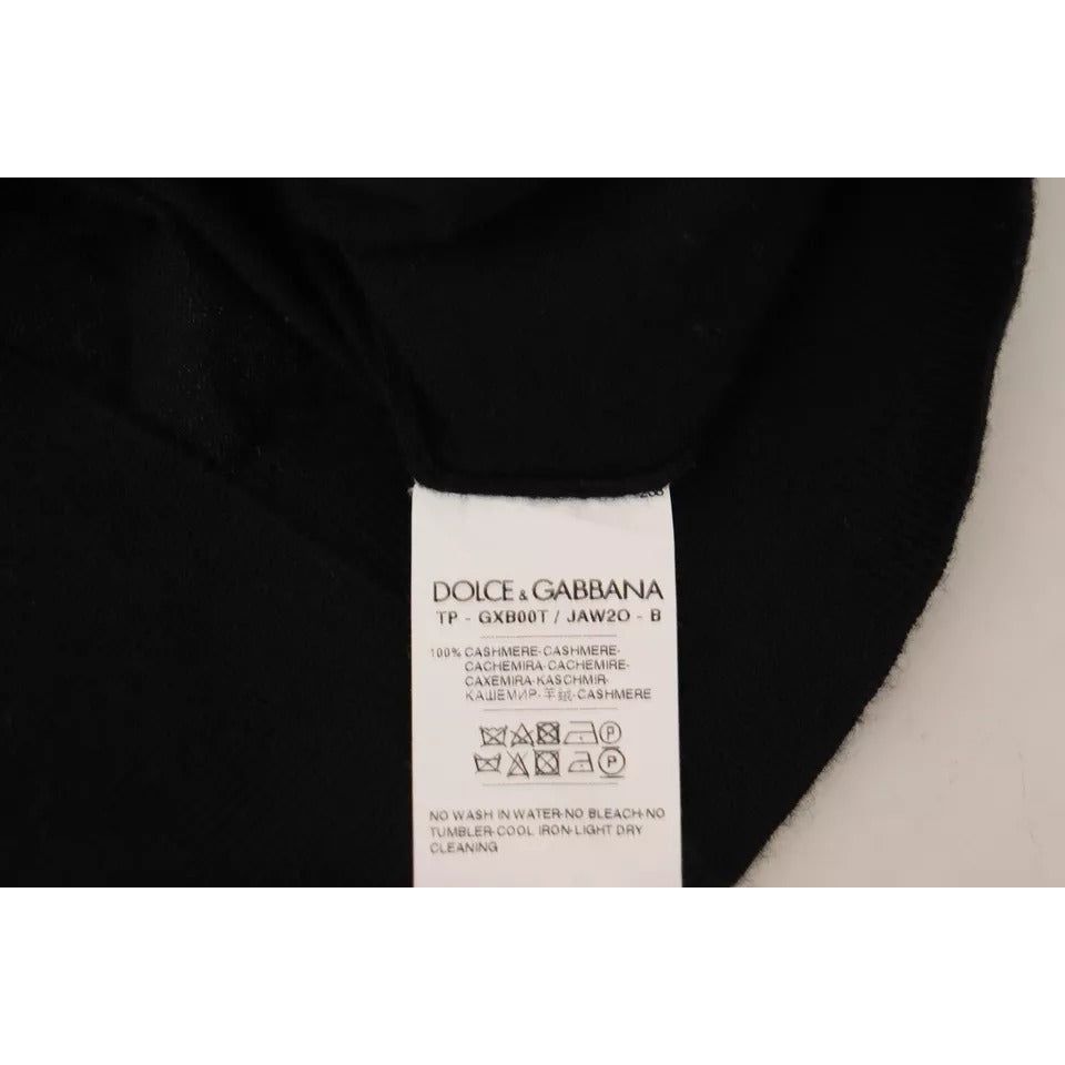 Black Cashmere Turtleneck Pullover Sweater