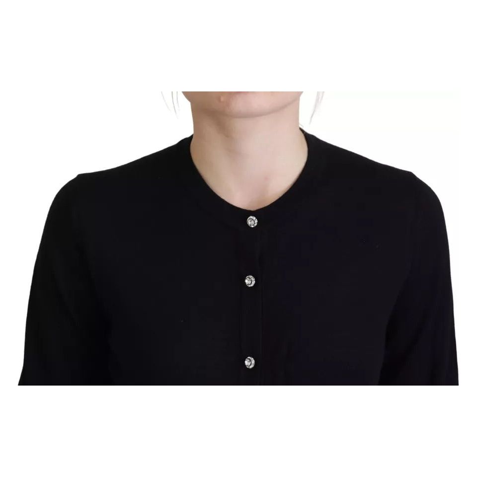 Black Button Down Cardigan Cashmere Sweater