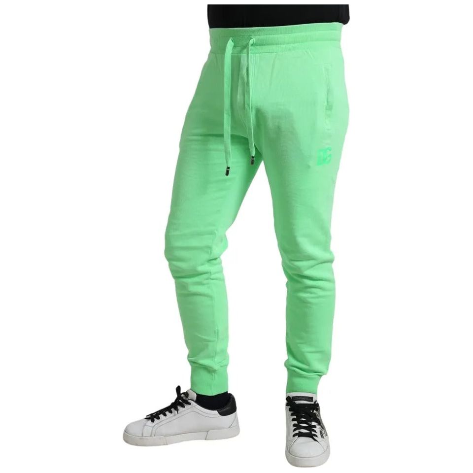 Neon Green Cotton Stretch Jogger Sweatpants Pants
