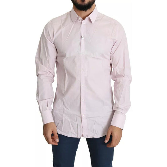 Light Pink Cotton Men Formal GOLD Dress Shirt