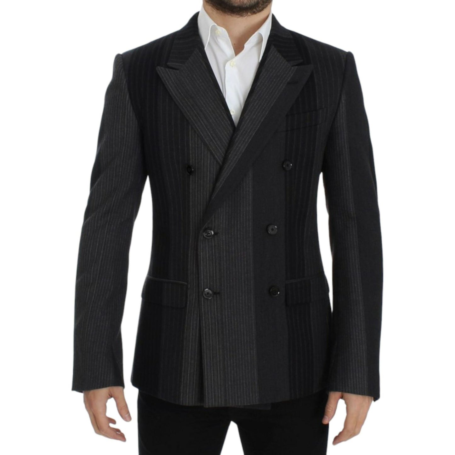 Dolce & Gabbana Elegant Gray Striped Wool Slim Blazer gray-striped-wool-stretch-blazer 13161-gray-striped-wool-stretch-blazer-4-scaled-fd7ba852-cf2.jpg