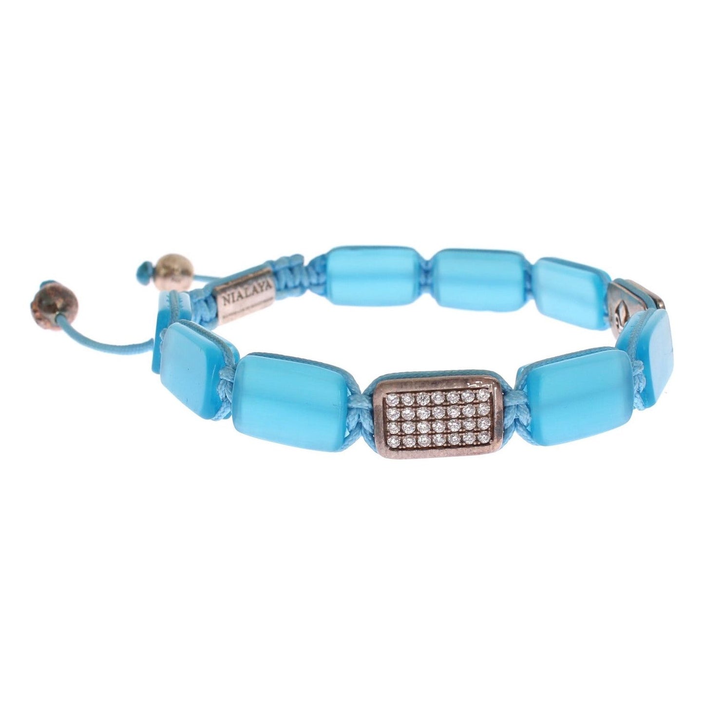 Nialaya Chic Nialaya Diamond & Opal Beaded Bracelet Bracelet cz-opal-925-silver-bracelet