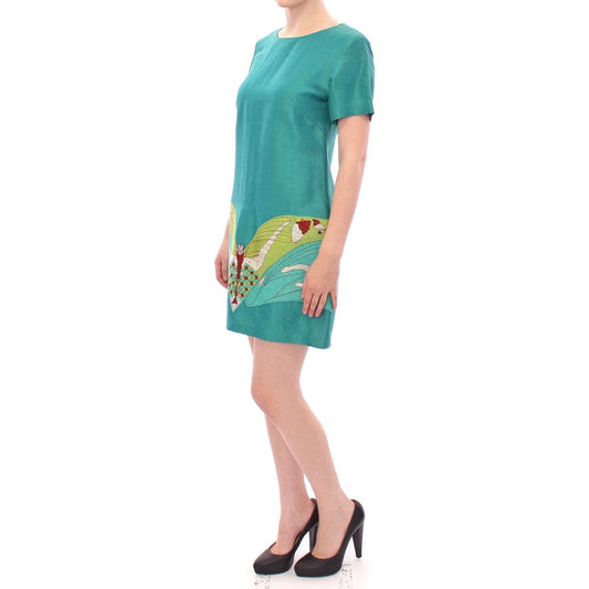 Lanre Da Silva Ajayi Elegant Embroidered Green Mini Dress green-above-knee-mini-dress